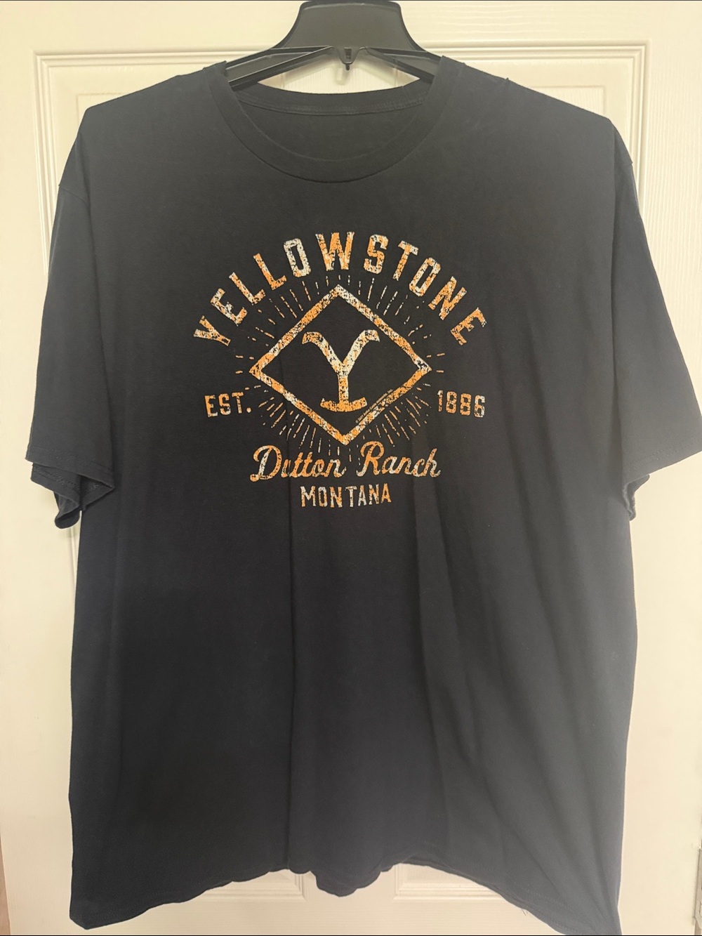 Yellowstone Graphic Tee - Black with Distressed Gold Print